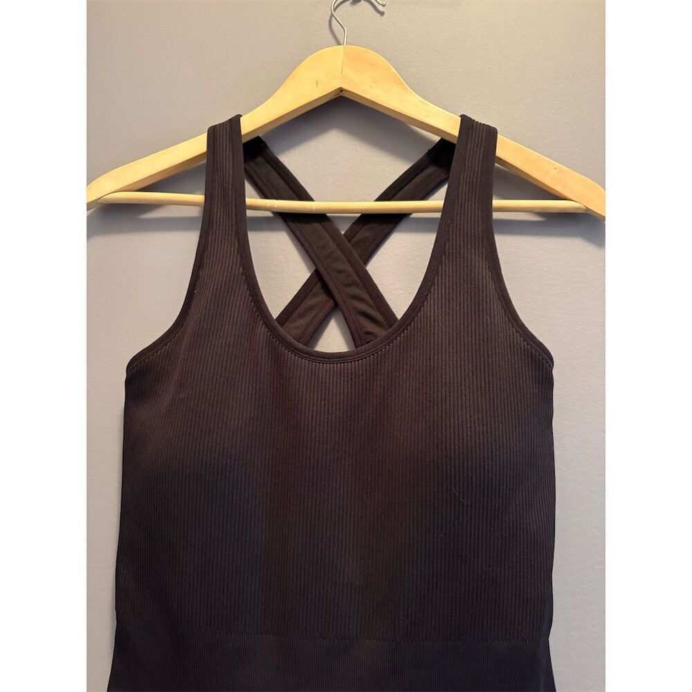 Love & Sports Women's Black XL Tank Bodysuit Crisscross Back Athleisure - Picture 2 of 6